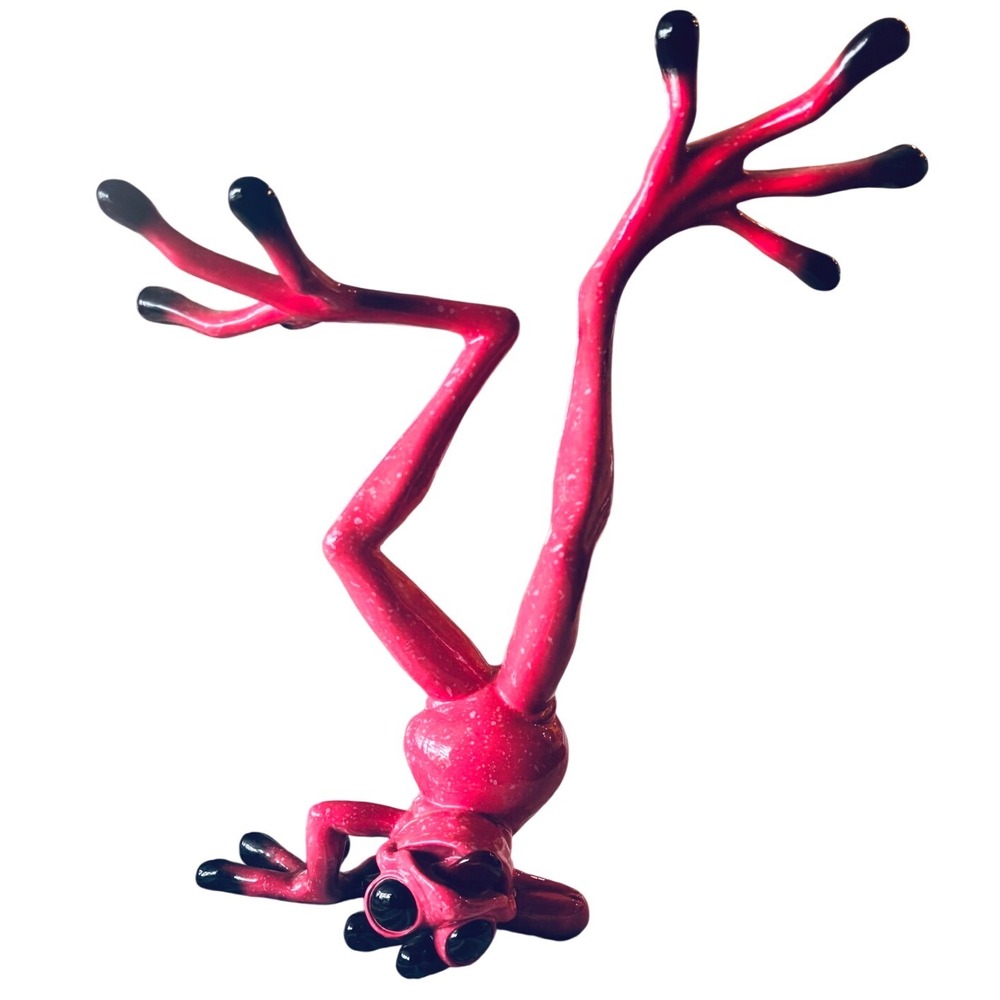 Kitty's Critters Tootsie Frog Figurine 2006 Pink Blac Large 16.5" Rare Whimsical